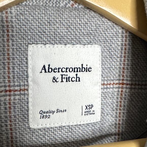 ABERCROMBIE & FITCH Heavyweight Wool-Blend Blazer Coat Gray Plaid Sz XSP $200 - Picture 4 of 5